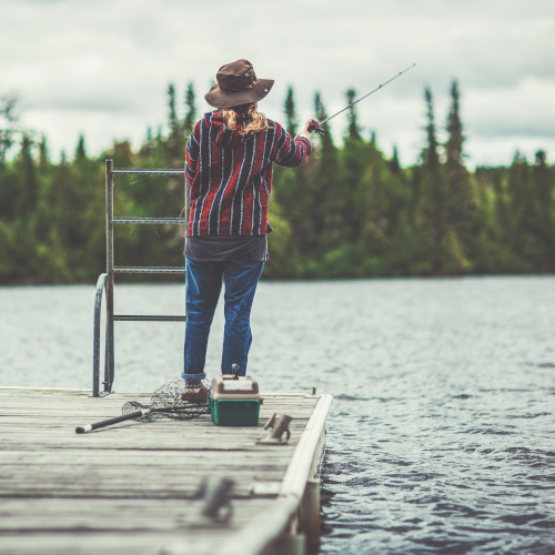 fishing from a dock