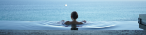woman relaxing in pool